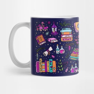 Cute fantasy books and fantasy items illustration for fantasy readers Mug